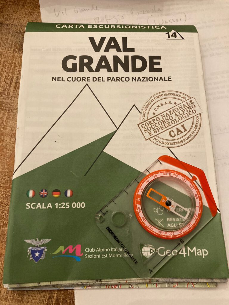 Karte im Maßstab 1.25.000 vom Val Grande.