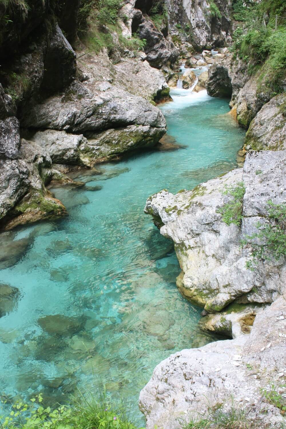 Blick in die große Soča Schlucht.