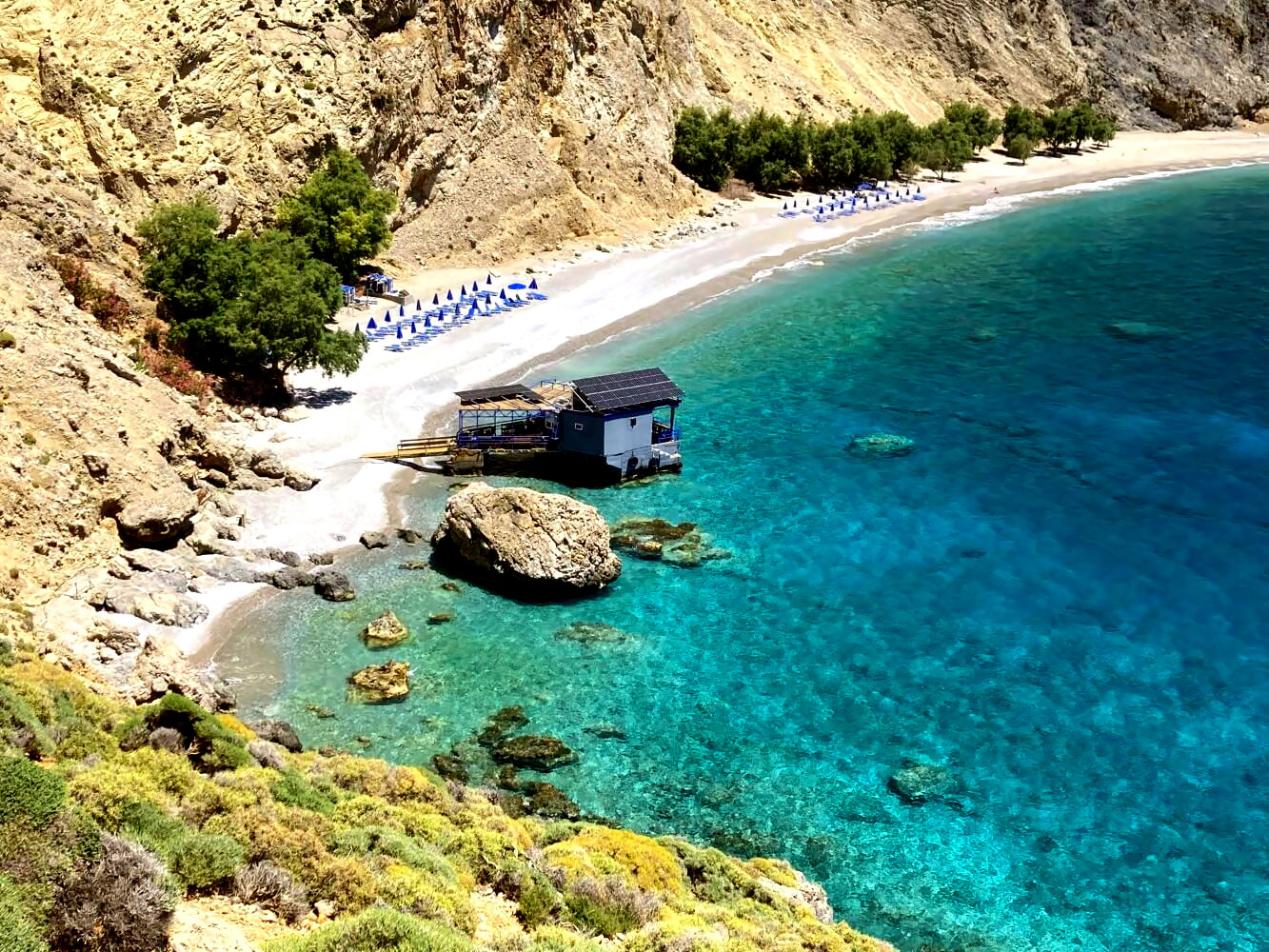 Blick auf den Sweetwater Beach in Kreta.