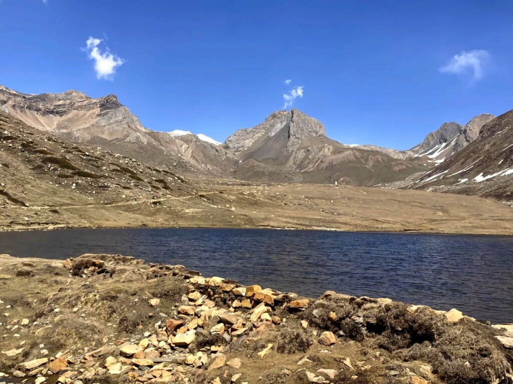 View of Ice Lake with blue sky.