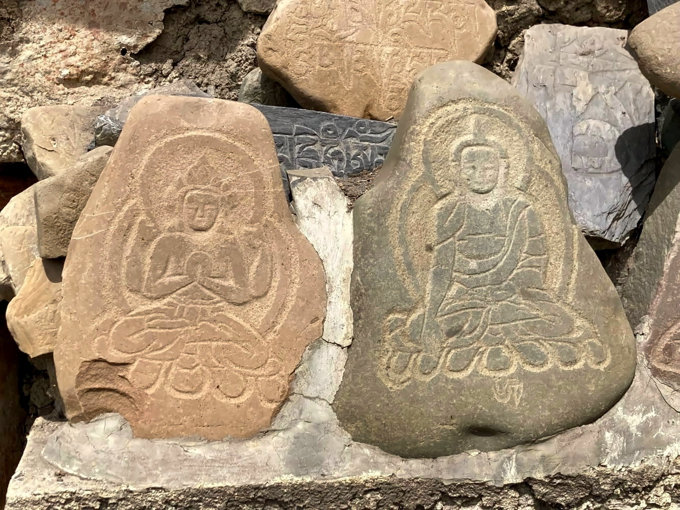 Mani Steine in Nepal.