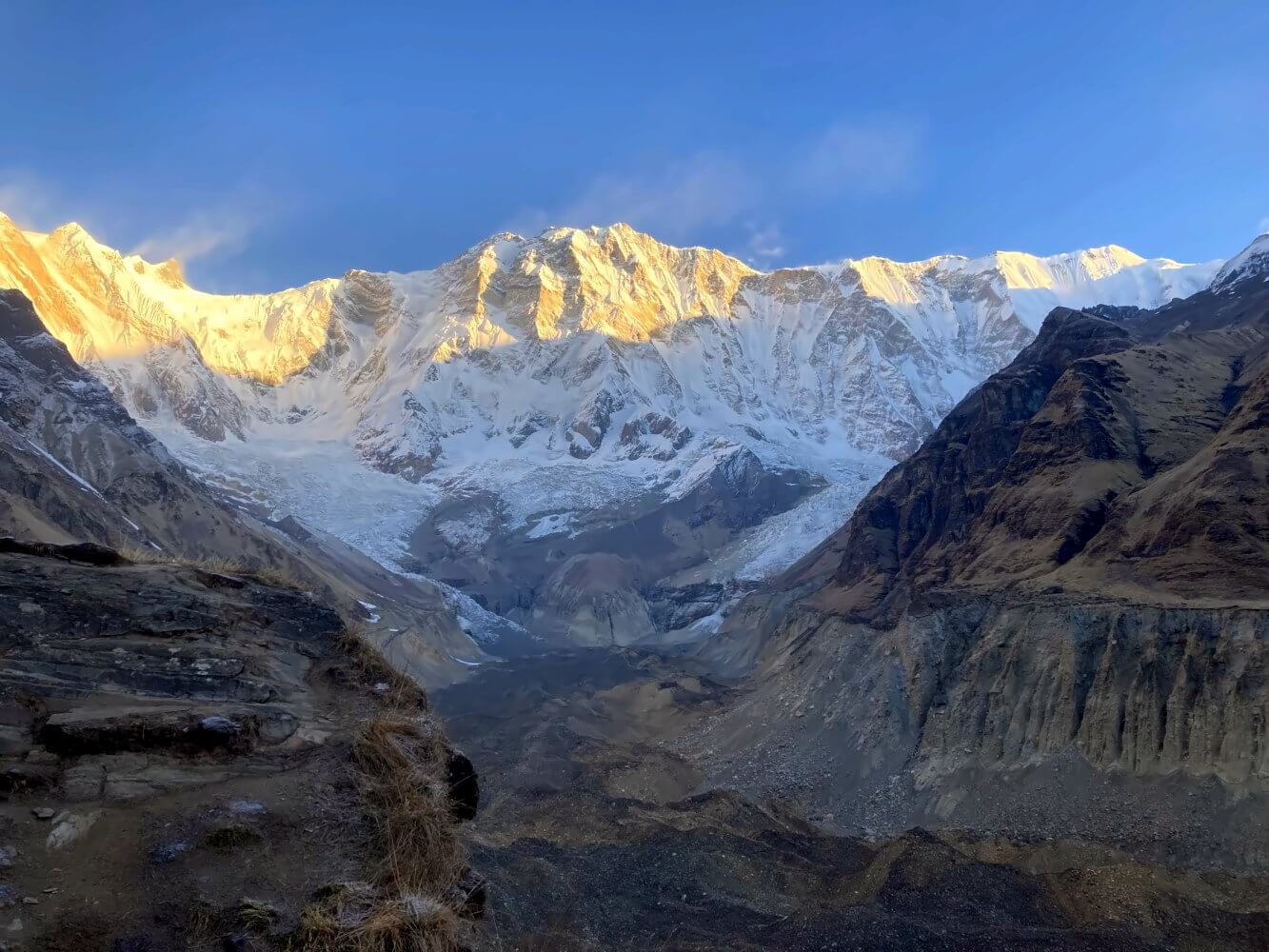 Blick auf die Südwand von Annapurna I.