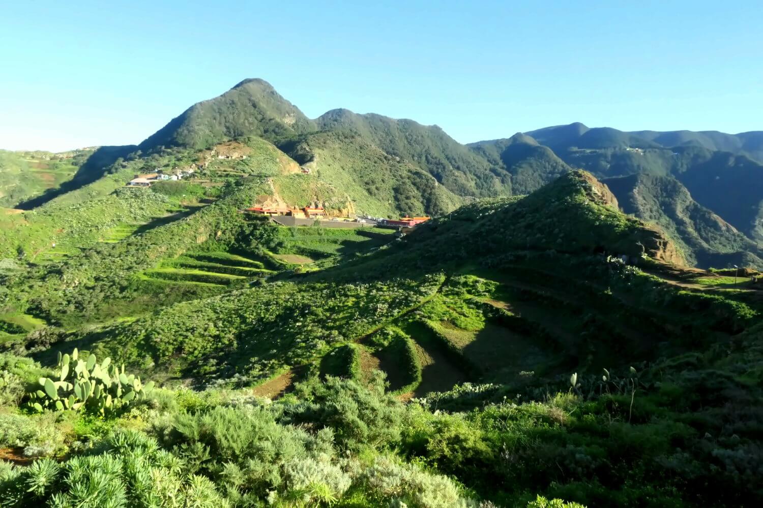 Chinamada mit Terrassen, ein bekanntes Dorf im Anaga-Gebirge.