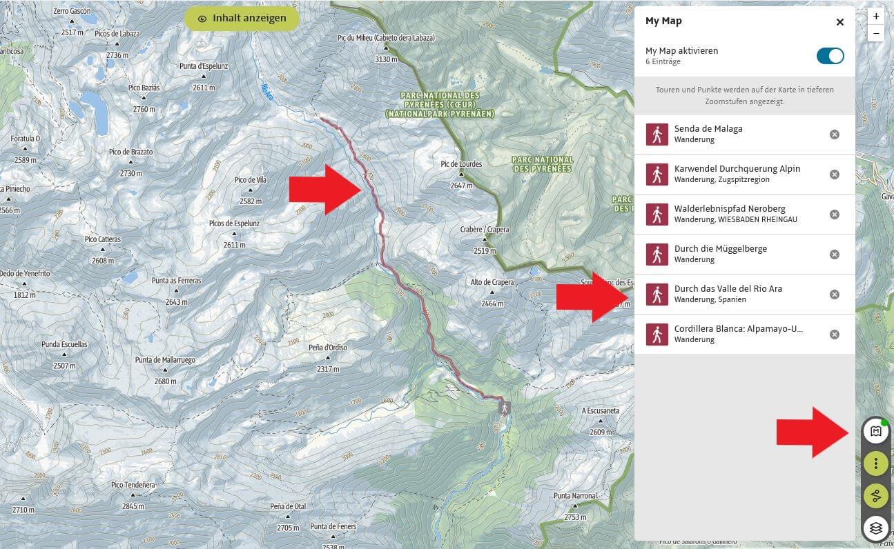 Outdooractive Pro Feature My Map Touren speichern