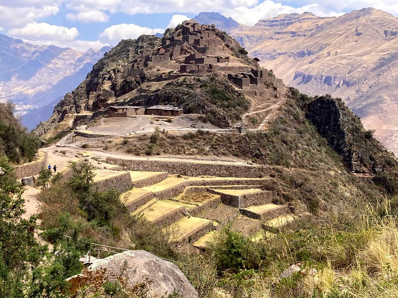Blick auf die Zitadelle der Inka-Festung Pisac.