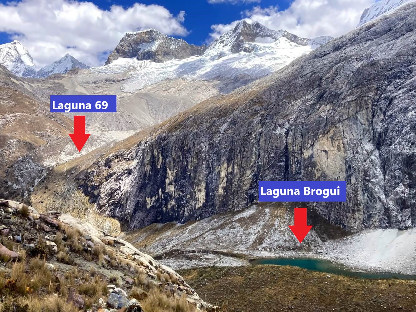 Blick zur Laguna 69 und Laguna Brogui