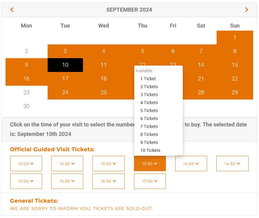 Online-Portal zum Ticket kaufen für den Caminito del Rey.