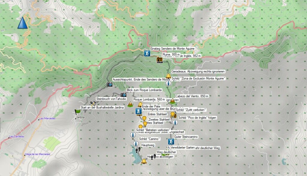 GPS Tracks zum Teneriffa Wanderführer in Garmin Basecamp.