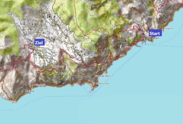 Wanderung auf dem CAI 300 an der Amalfiküste: Etappe 3 Amalfikueste-Etappe-3-Uebersichtskarte-1