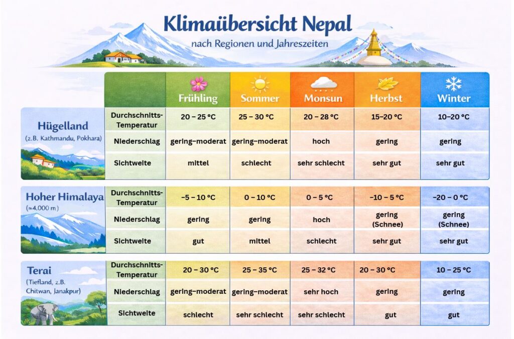 Nepal Klimatabelle.